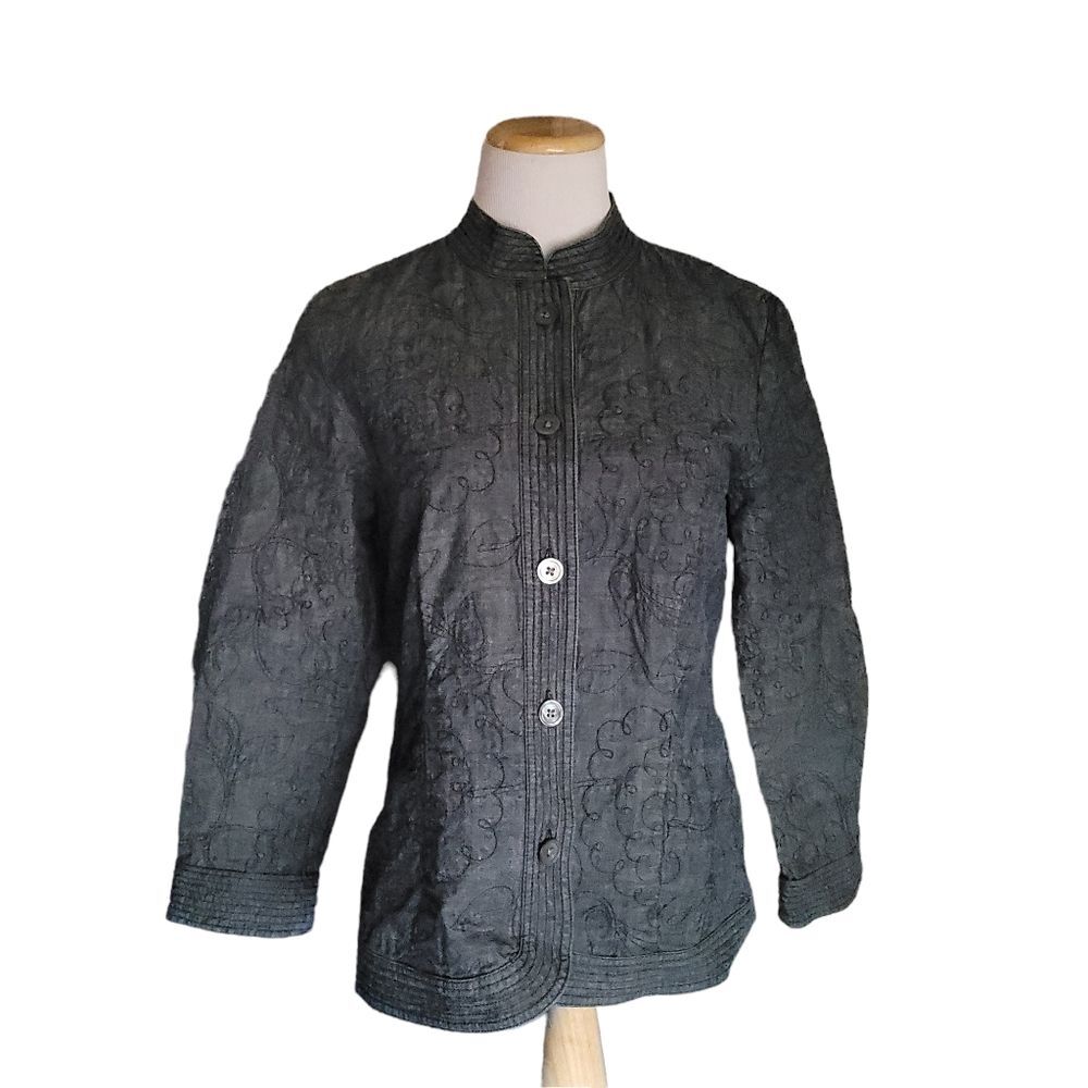 J JILL Denim Embroidered lightweight Jacket Women's Small